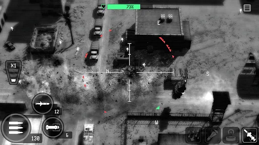 Thermal gunship camera tracking vehicles parked inside an enemy base